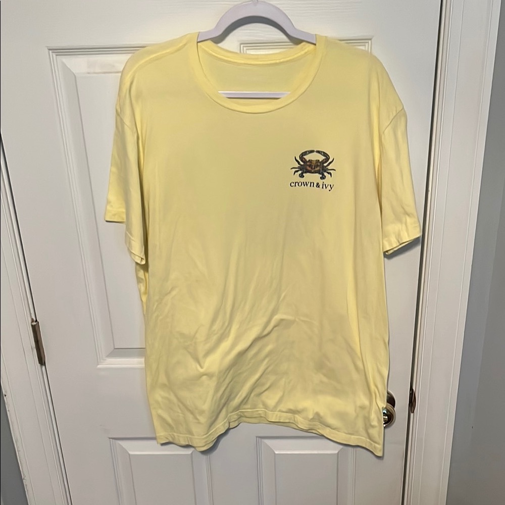Crown & Ivy Yellow Short Sleeve Tee with Graphic